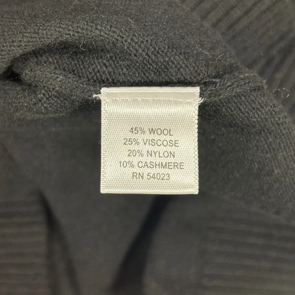 Banana Republic Cashmere Blend Sweater Mens L Black Argyle V-Neck Y2K Academia